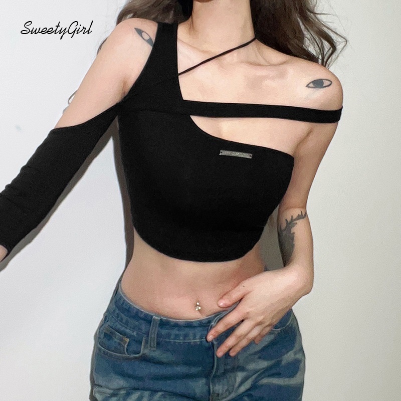 Áo Croptop Cổ Tròn Tay Ngắn In Họa Tiết Hình Học 2022 Thời Trang Cho Nữ