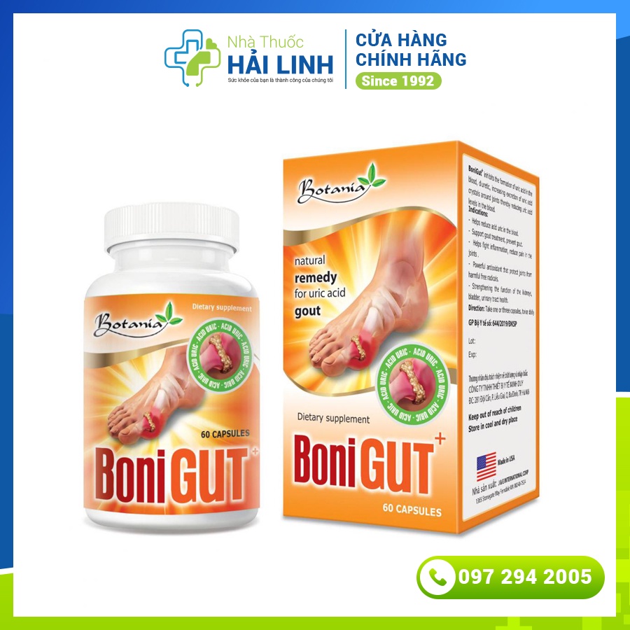BoniGut - Boni Gut Giảm nguy cơ, triệu chứng bệnh gout [boni gut]