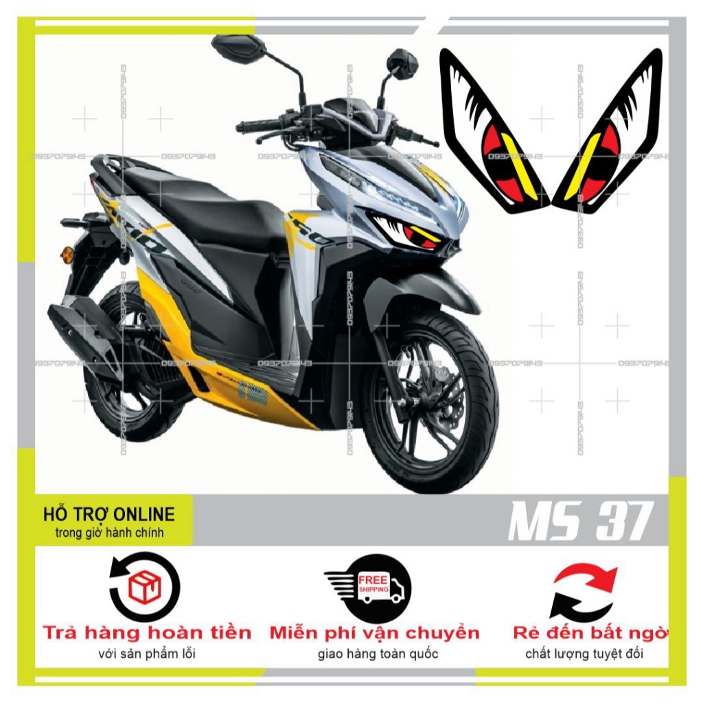 TEM DÁN ĐÈN SƯƠNG MÙ XE VARIO 2020 (DECAL TRONG SUỐT) MS 37 - SHINDECAL2