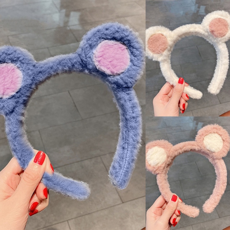 Băng Đô Cài Tóc Hình Tai Gấu Bằng Lông Nhung Dễ Thương Xinh Xắn