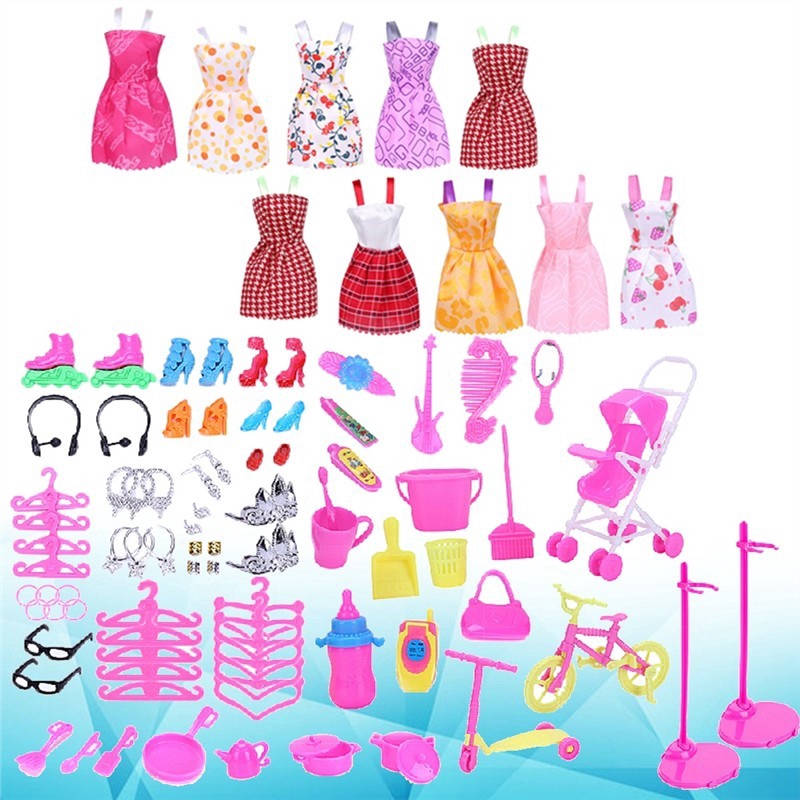 Set 108 Món Đồ Chơi Búp Bê Barbie Xinh Xắn