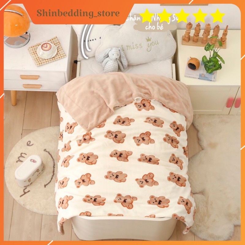 Chăn Nỉ Nhung Sữa Hoạt Hình Dễ Thương Cho Các Bé_shinbedding