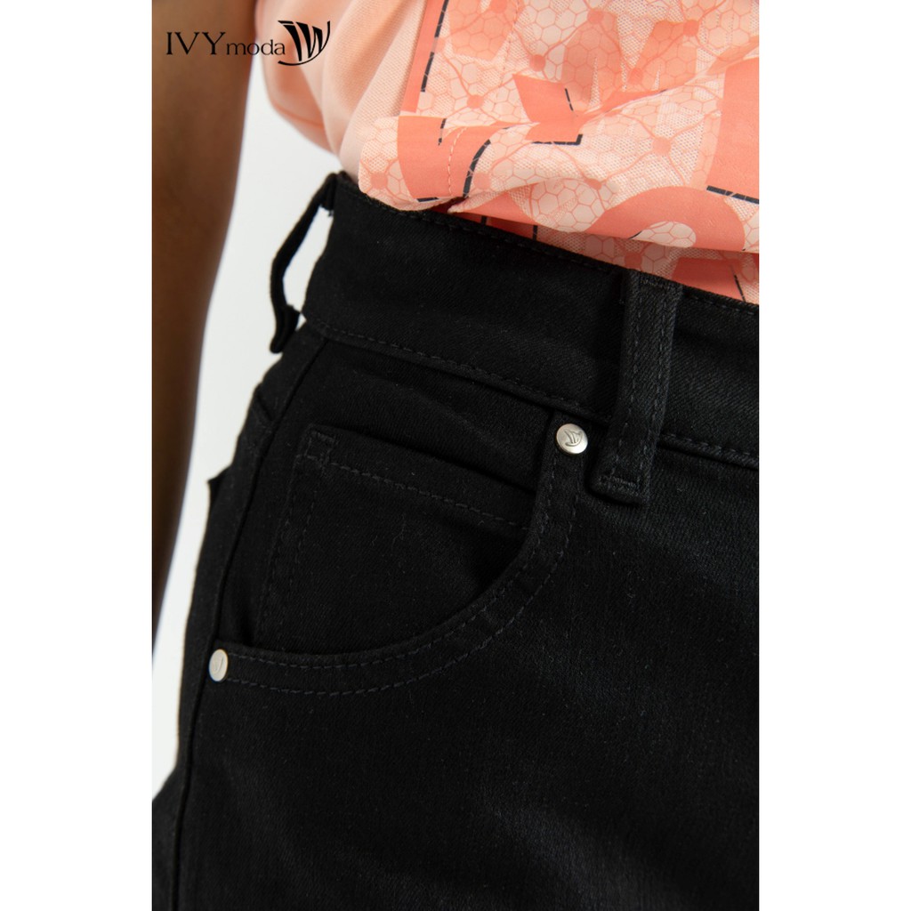 [Mã WABR99 giảm 10% đơn 99K] Quần sooc jeans nữ 3 khuy IVY moda MS 23B8019