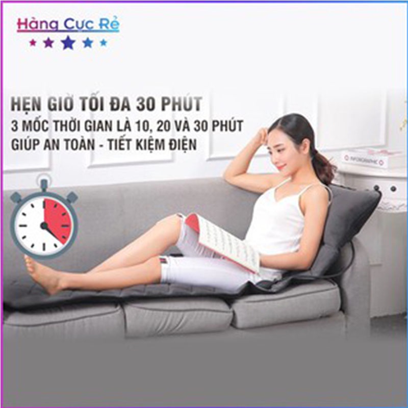 Nệm - đệm massage rung nóng toàn thân Lazybag LZ-332 hàng Việt Nam Sản xuất BH 12 tháng