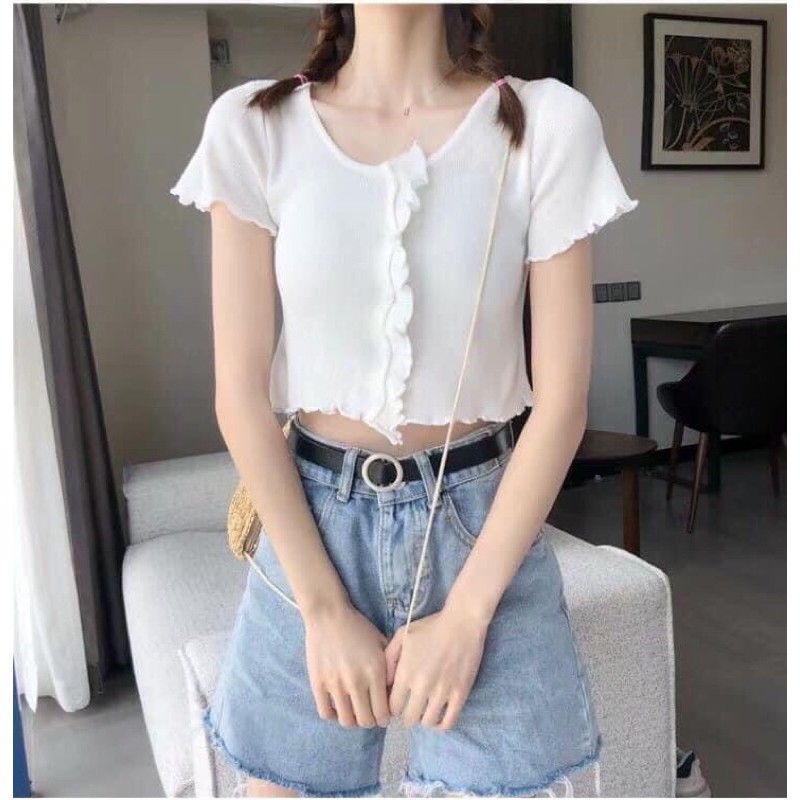 áo len mông cộc tay pha bèo lẹp khuy (20582#)