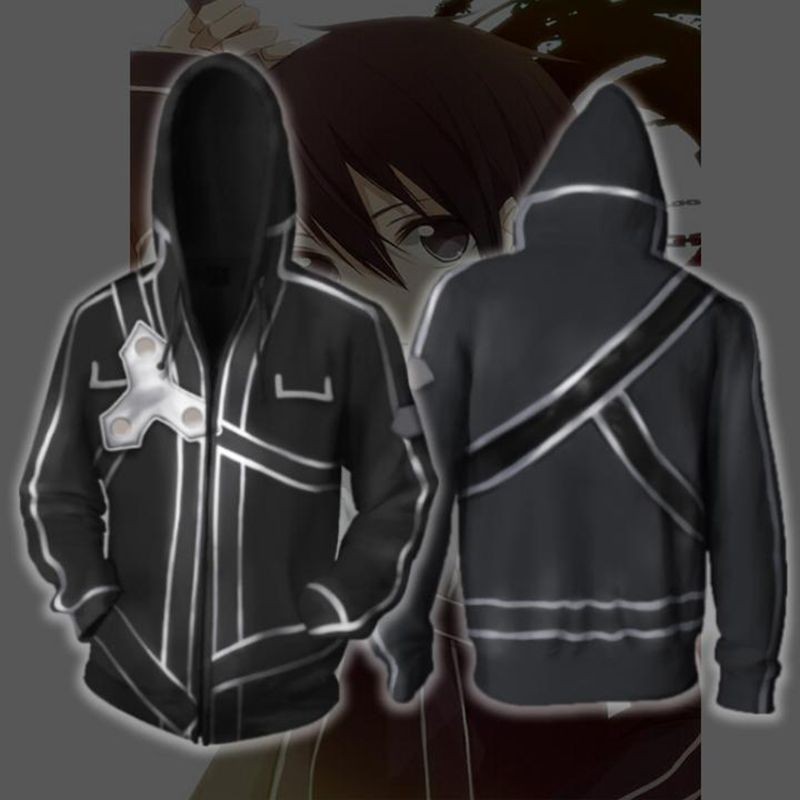 Áo Khoác Hoodie Họa Tiết Sword Art Online Sao Kirigaya Kazuto 3d Độc Đáo