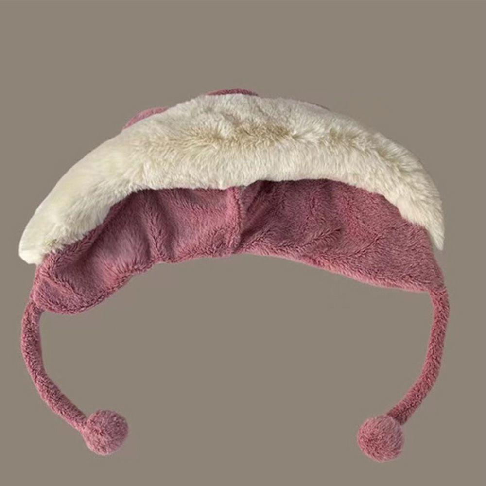 Mũ Trùm Đầu Giữ Ấm Tai Gấu Bông Mềm Mại Chống Gió Mùa Đông Cho Nữ