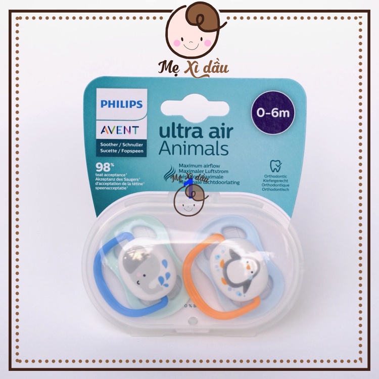 Shop mẹ xì dầu Ty giả, Ti ngậm Philips Avent Ultra Air Animal cho bé