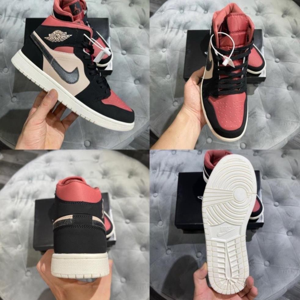Giày Jordan JD1 đen đỏ mận cao cổ cao cấp mới, Giậy JD1 Đỏ Mận