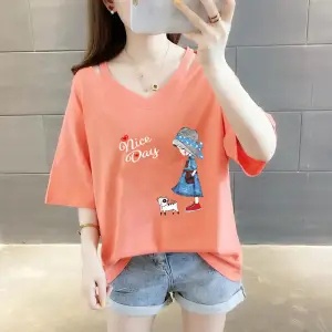 Áo Thun Nữ Cổ Chữ V Plus size C9046 (40-150KG)