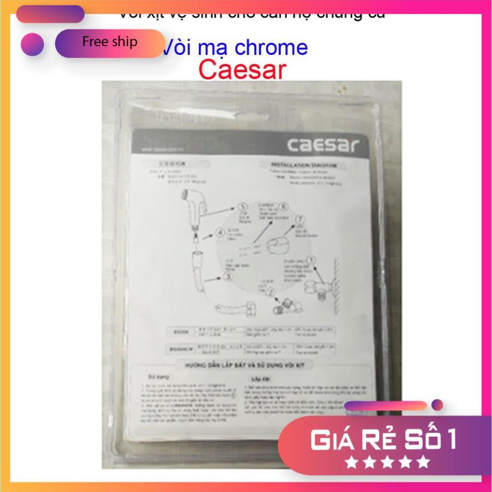 Vòi xịt vệ sinh Caesar BS304CW Crome. Vòi xịt dùng cho vùng nước mạnh chung cư nhà cao tầng siêu bền sử dụng tốt