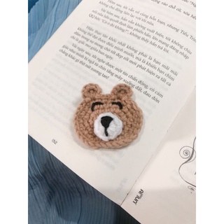 gấu baer, sticker, huy hiệu len handmade
