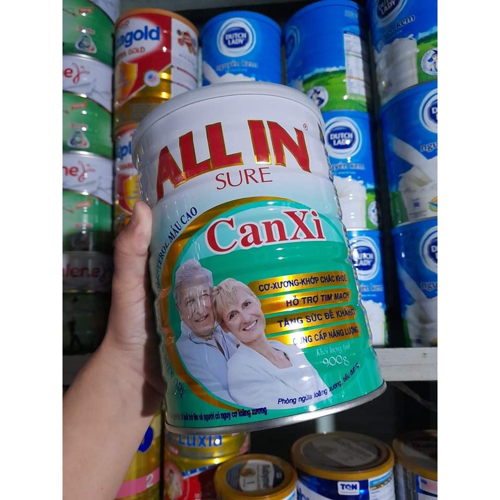 Sữa Dành cho người già All In Sure Canxi 900g - Bổ sung canxi, giúp xương chắc khỏe, tăng cường sức khỏe