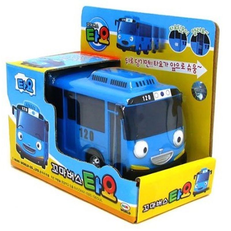 ★Little Bus Tayo★ Đồ chơi xe buýt loạt xe buýt loạt xe đẩy lùi dành cho trẻ mới tập đi