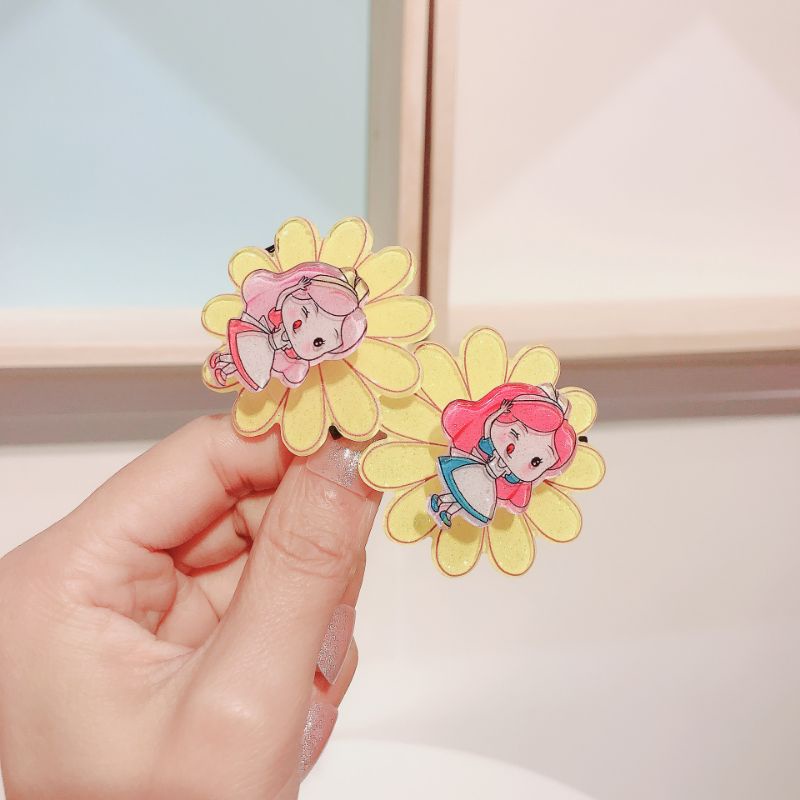 Kẹp tóc hình công chúa xoay tròn nhiều mẫu cho bé