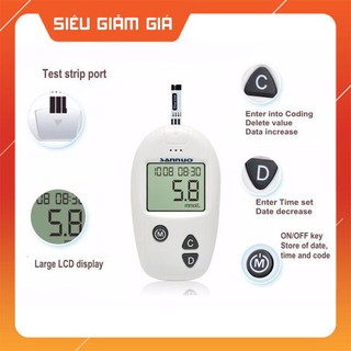 Máy đường huyết Safe- accu Sinocare - tặng 10 que thử, 10 kim lấy máu