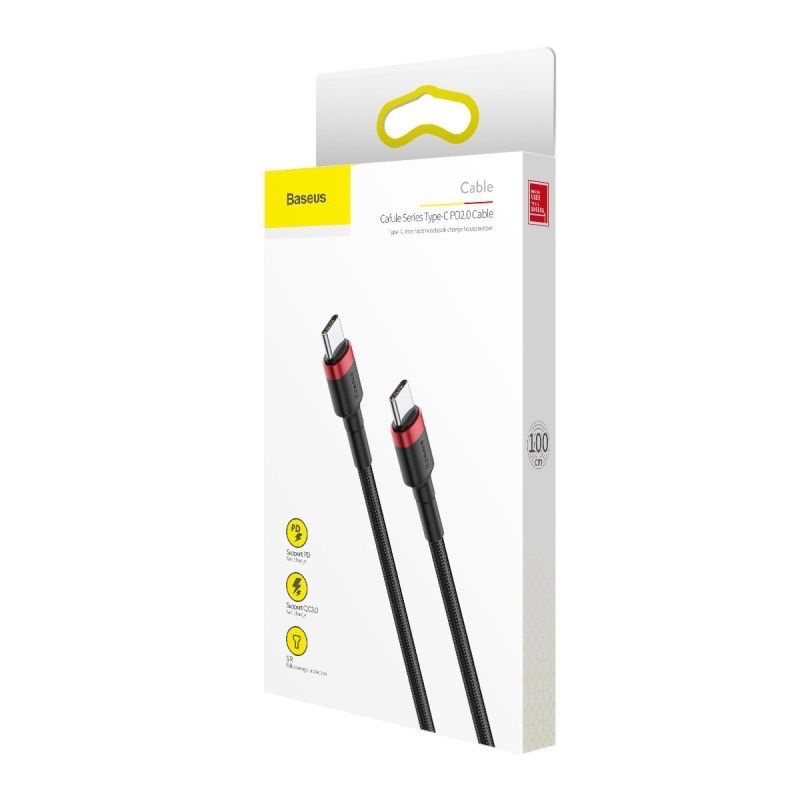 Cáp Sạc Nhanh Basues Cafule Type-C PD 2.0 60W - Dây Dù Siêu Bền - Chống Đứt - Chống Gãy Chiều Dài 1M
