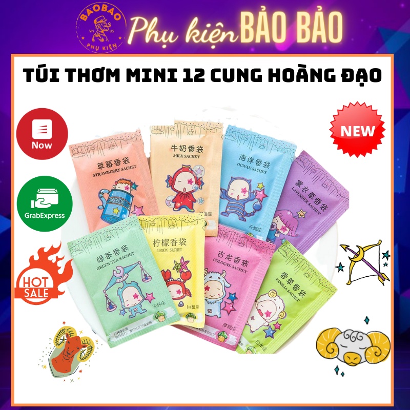 ( Được chọn mùi ) Túi Thơm Mini 12 Cung Hoàng Đạo Để Tủ Quần Áo, Giày Dép