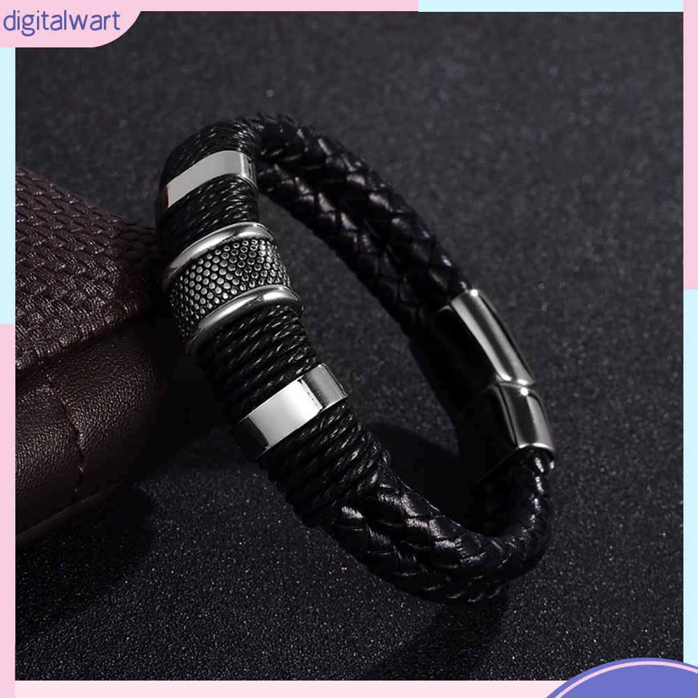 Vòng tay bện dây giả da thời trang Unisex