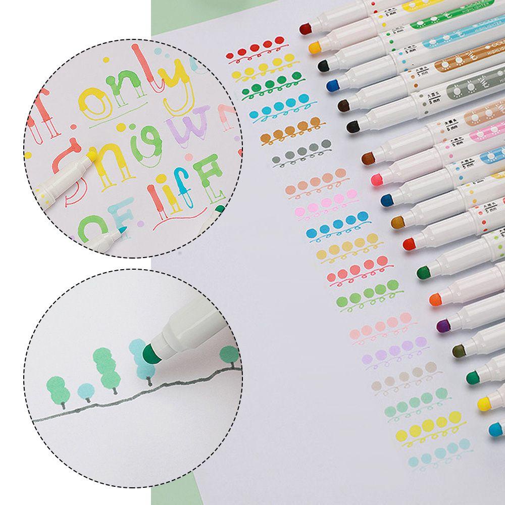 Bộ 6 Bút Bắt Sáng Hai Đầu Màu Sáng Thời Trang