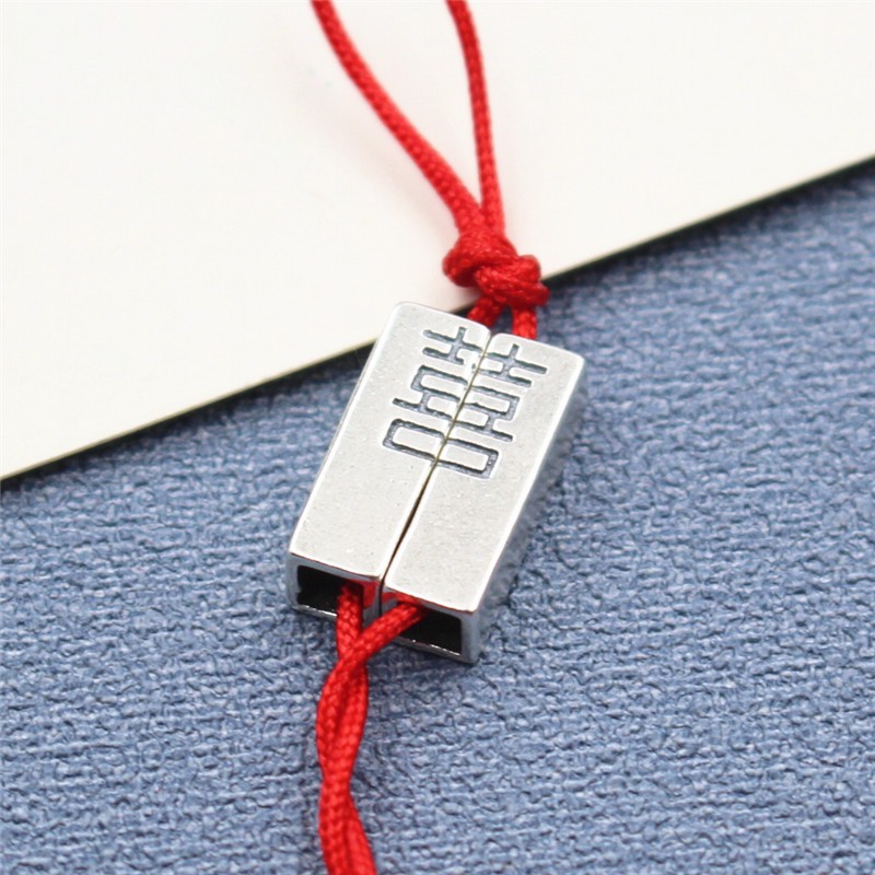 Charm nối đôi chữ song hỷ làm handmade - Charm bạc 925 - Mã CA425