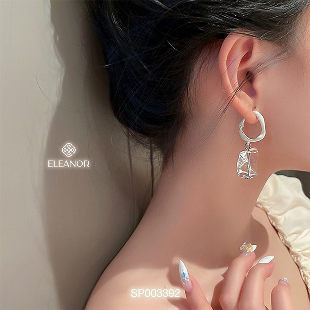 Bông tai nữ chuôi bạc 925 Eleanor Accessories hình vuông khối phụ kiện trang sức dễ thương