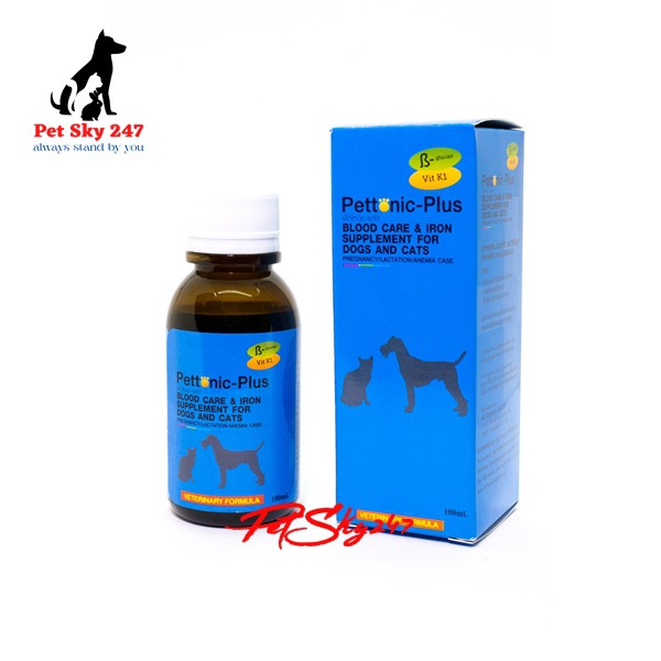 Thực Phẩm Chức Năng Pettonic Bổ Máu, B-Glucan & Vitamin K Cho Chó Mèo Chai 100ml