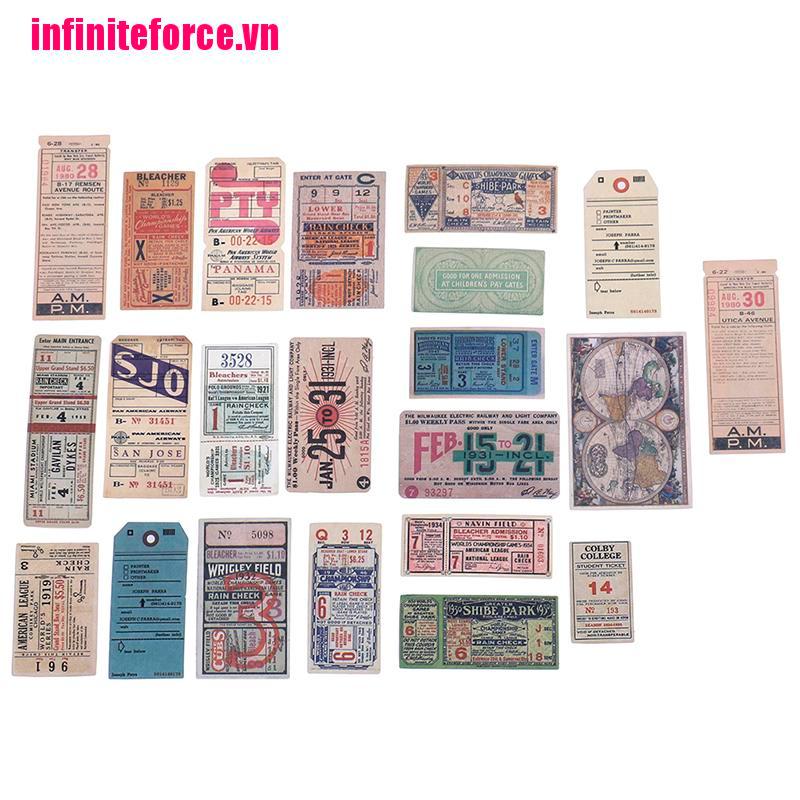 Set 22 Sticker Dán Trang Trí Sổ Tay Phong Cách Vintage