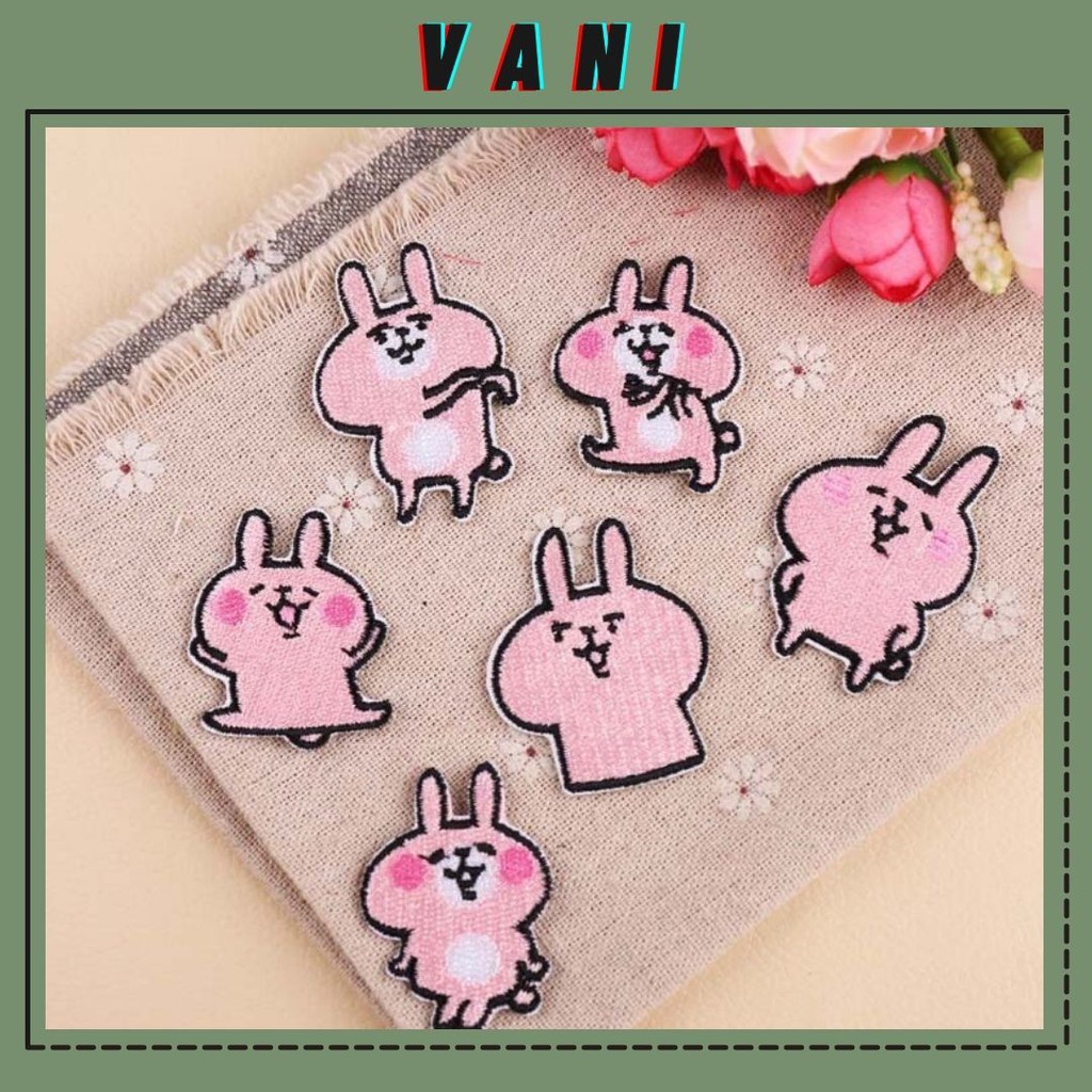 Sticker Logo Ủi Quần Áo Hình Thỏ Usagi và Gấu Kumamon Siêu Dễ Thương - Patches - VANI STORE [VPP00089]