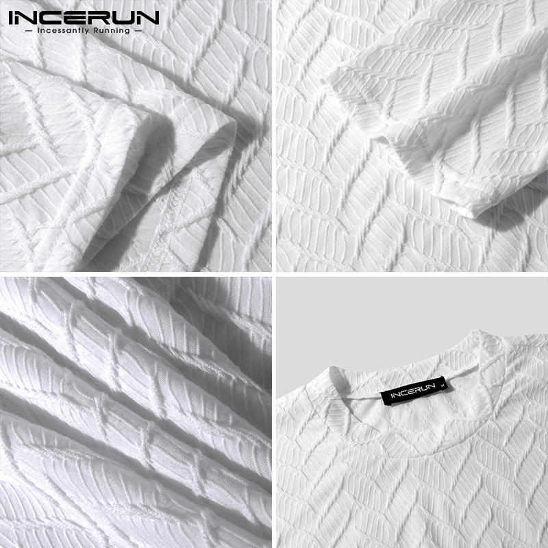 Áo chui đầu INCERUN thời trang cơ bản cho nam dài tay màu trơn