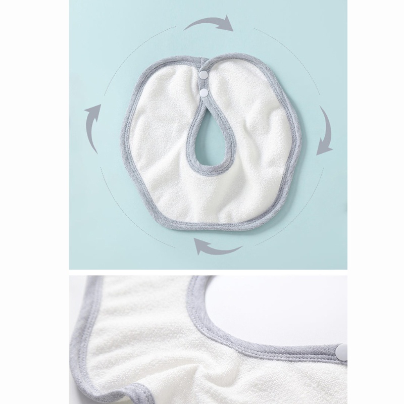 Yếm Ăn Cotton Mềm Mại Thấm Hút Tốt Xoay 360 Độ Dành Cho Em Bé