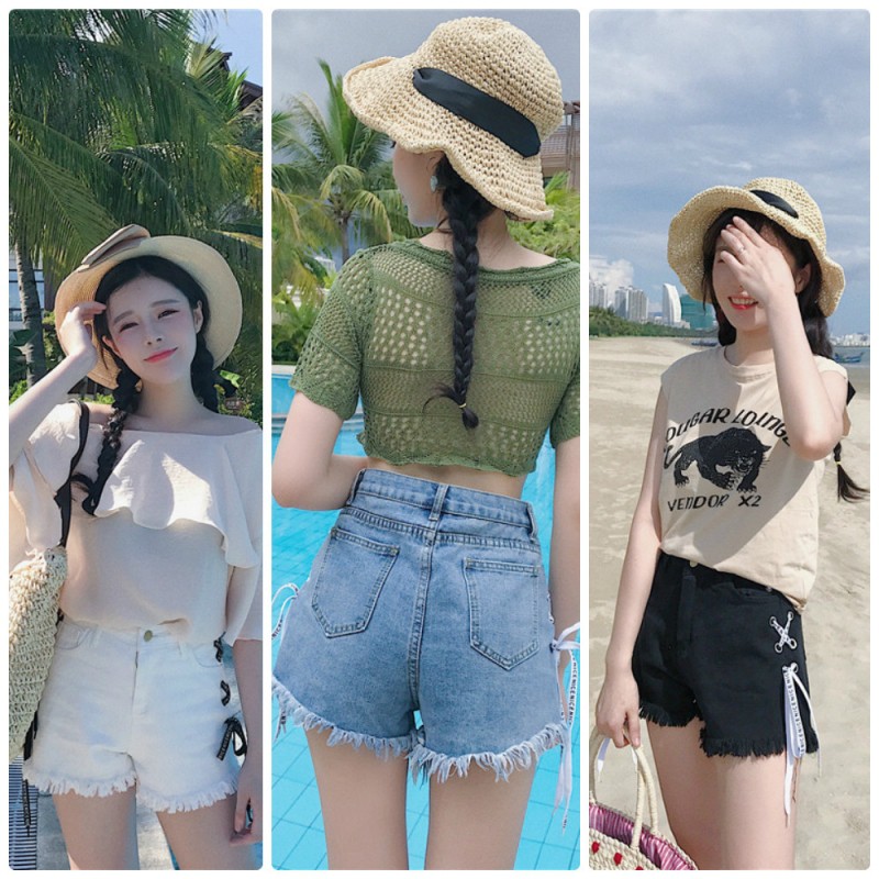 XK- Quần short đan dây chéo