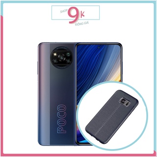 Ốp dẻo autofocus vân da đen cho XIAOMI POCO X3
