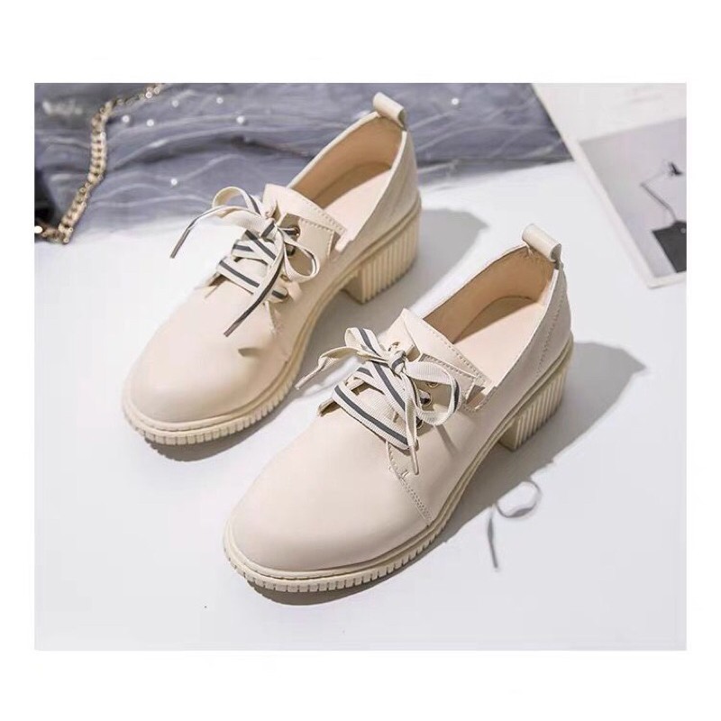 [HÀNG CÓ SẴN] Giày da nữ, Giày Oxfoxd nữ, giày mũi tròn, giày da PU mềm đẹp | BigBuy360 - bigbuy360.vn