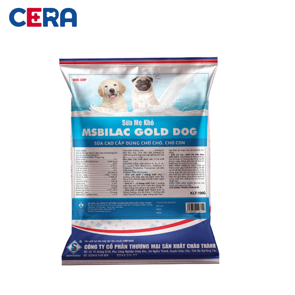 Sữa Mẹ Khô Cho Chó - Msbilac Gold Dog 100gr