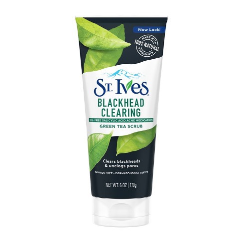 [Sạch Mun  Đầu Đen] Sữa Rửa Mặt Tẩy Tế Bào Chết St.Ives Blackhead Clearing Trà Xanh 170g