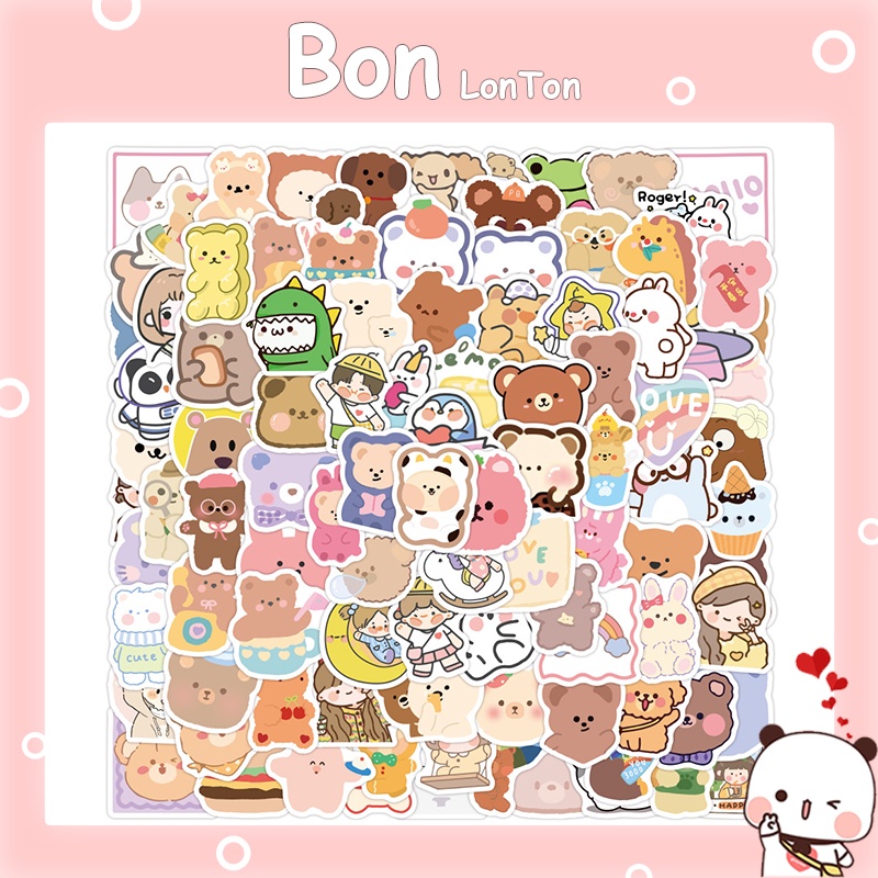 Sticker 50 miếng dán cute dán laptop, hình dán mũ bảo hiểm chống nước, điện thoại, vali