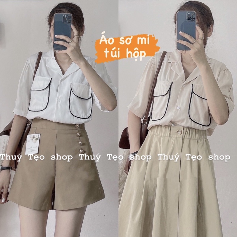 Áo sơ mi nữ túi hộp - Áo sơ mi nữ công sở