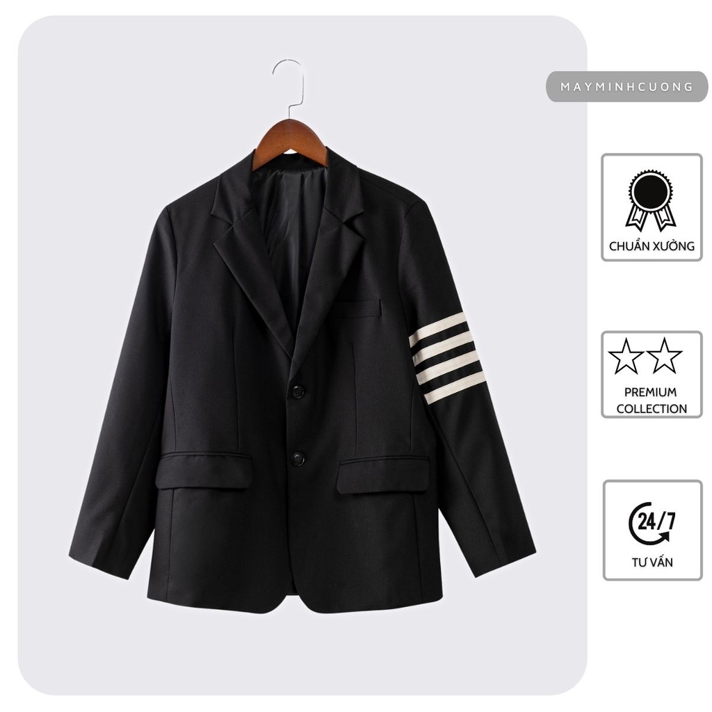 Áo blazer nam Giá Xưởng phong cách hàn quốc kẻ sọc tay kiểu cách thời trang MD - B02