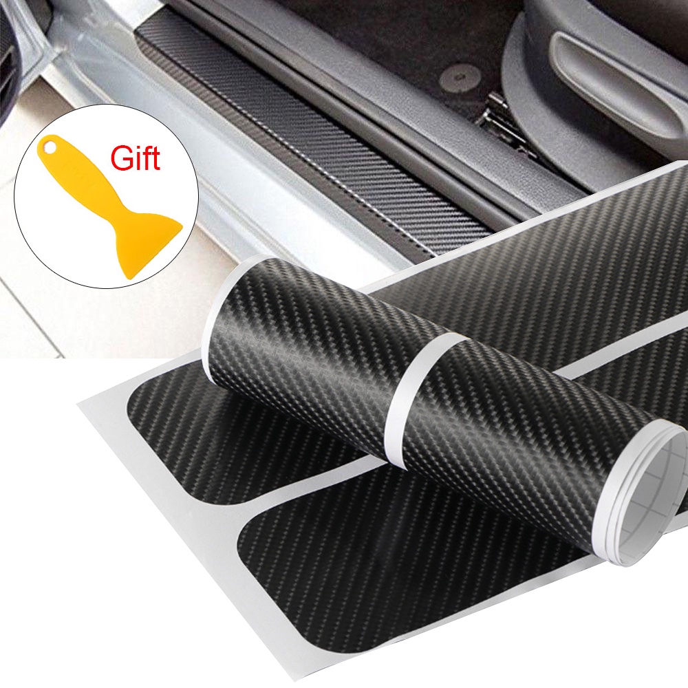 Bộ 4 Miếng Dán 9D Bằng Sợi Carbon Chống Nước Trang Trí Xe Hơi Xe Máy