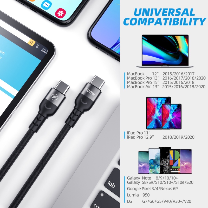 Dây cáp sạc nhanh type C HdoorLink PD 100W 480Mbps tiện dụng cho Samsung Xiaomi Huawei