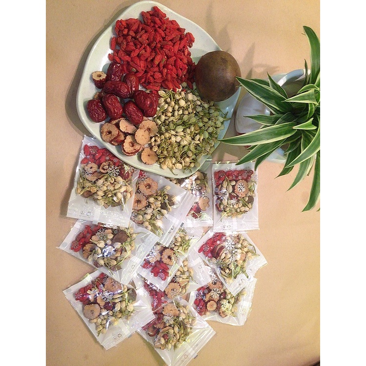 Trà Hoa Nhài, Mix thao dược kỷ tử, táo đỏ, cỏ ngot, Trà dưỡng nhan (gói 10g) | BigBuy360 - bigbuy360.vn