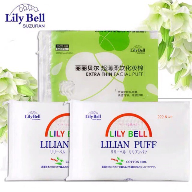 Bông tẩy trang Lily Bell 222 Miếng và 240 Miếng