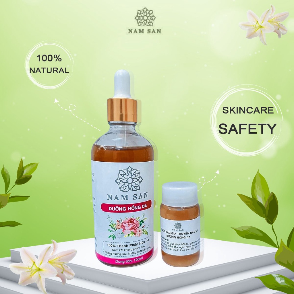 Dưỡng hồng da trắng mịn sạch mụn thâm nám tàn nhang se khít lỗ chân lông nguyên chất organic
