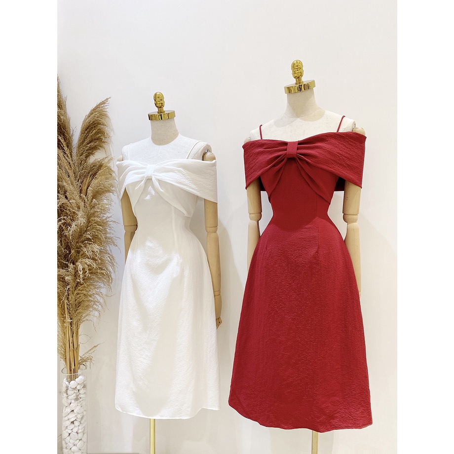 [BBSTORE'S] Đầm Trễ Vai Hai Dây Nơ Ngực - D774 | BigBuy360 - bigbuy360.vn