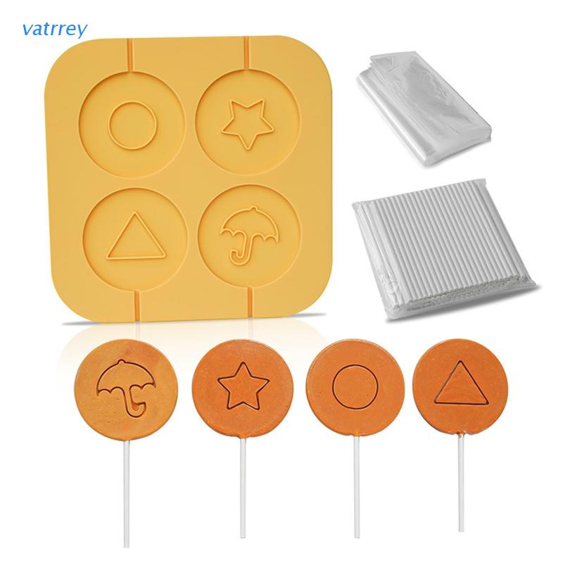 Khuôn Silicone Làm Bánh 4 Ô Hình Tam Giác/Ngôi Sao/Ô Dù Dễ Lau Chùi