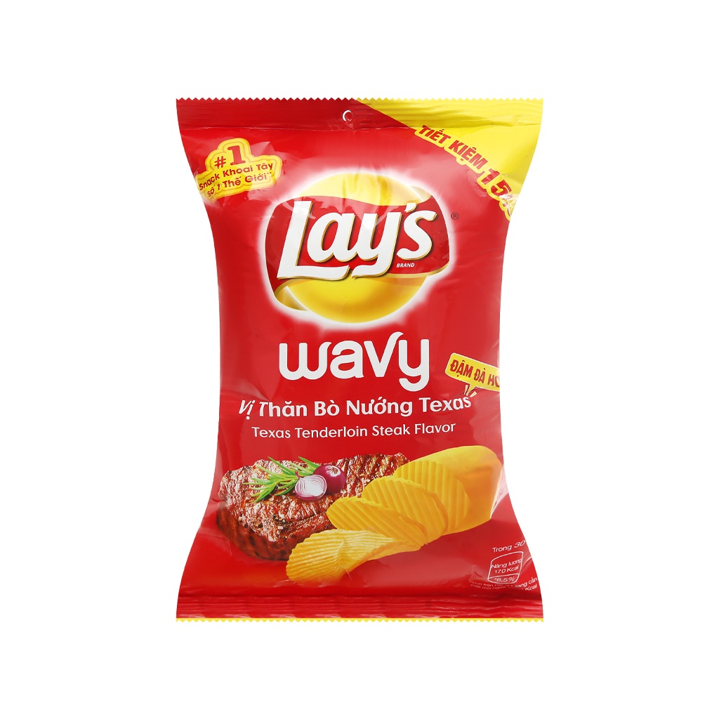 Bánh snack khoai tây Lays nhiều vi gói nhỏ 38g - Lay's 38g