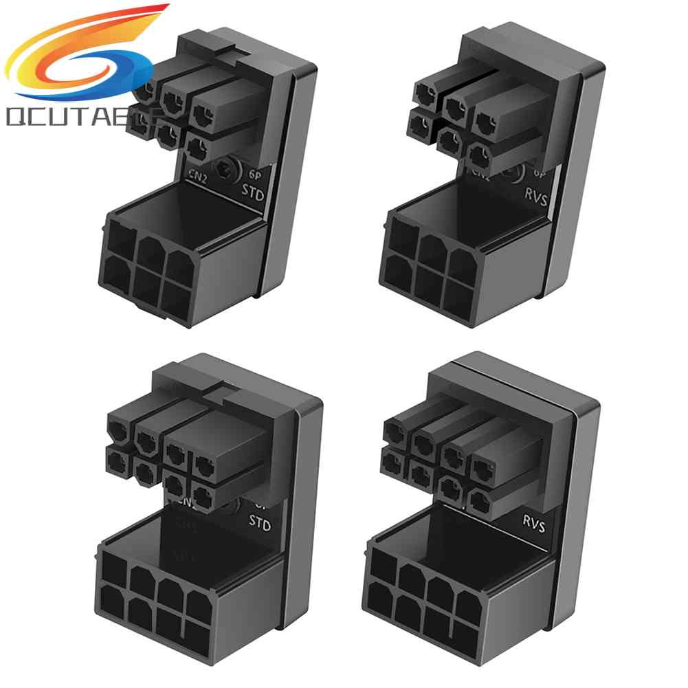 Đầu Nối ATX 8Pin 6Pin Female Sang 8Pin 6Pin Male 180 Độ Cho Máy Tính Bàn GPU