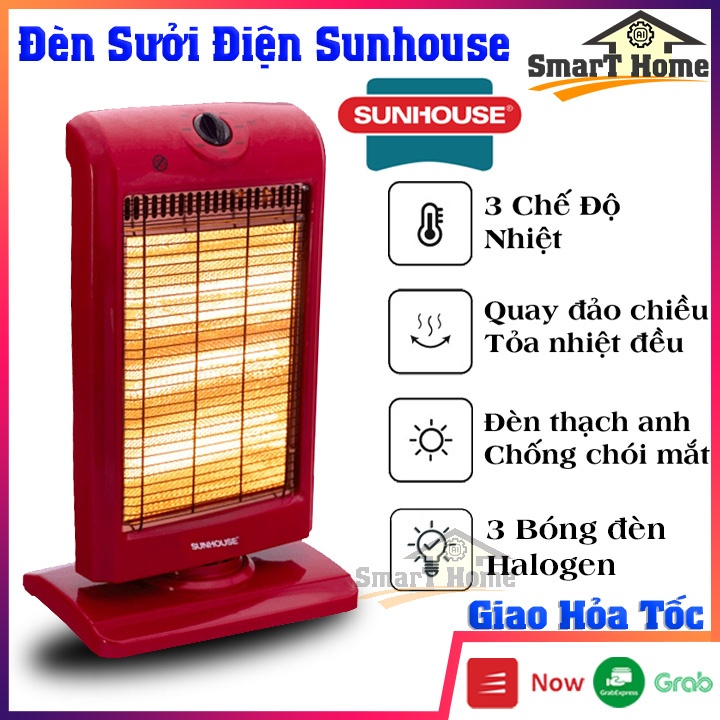 Quạt Sưởi Sunhouse 3 Bóng, Máy Sưởi Hồng Ngoại, Đèn Sưởi Sunhouse