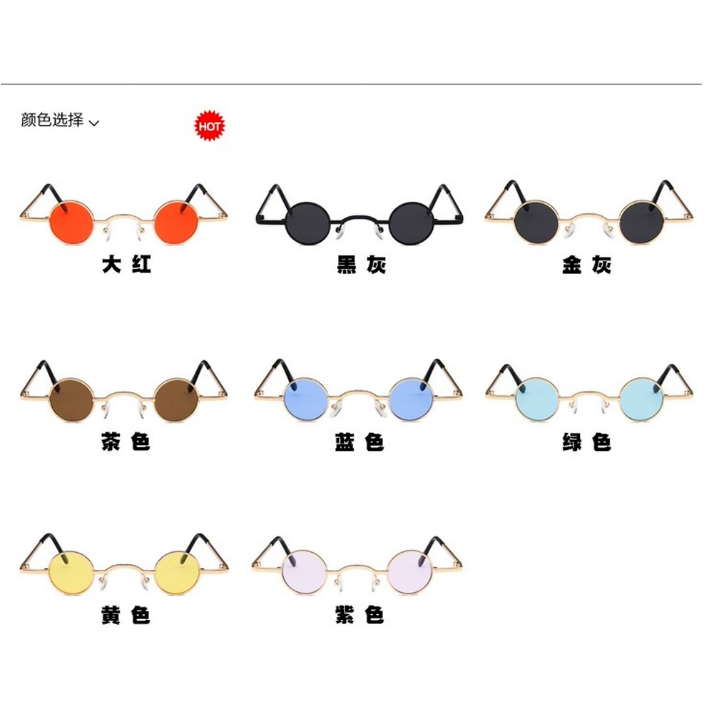 Kính mát gọng kim loại tròn thời trang phong cách retro cho bé gái